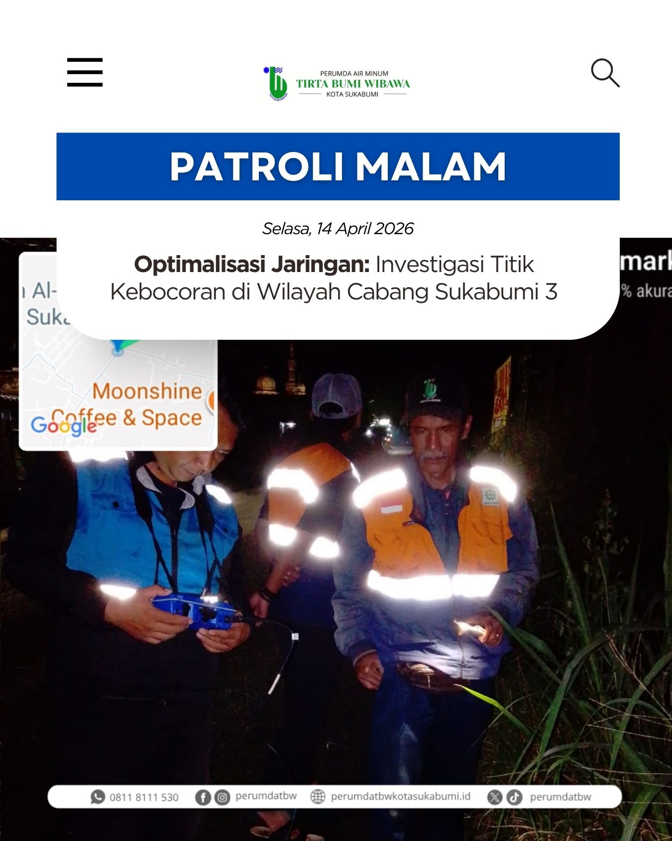 Waspada Kehilangan Air, Titik Bocor di Cabang Sukabumi 3 Mulai Dipetakan