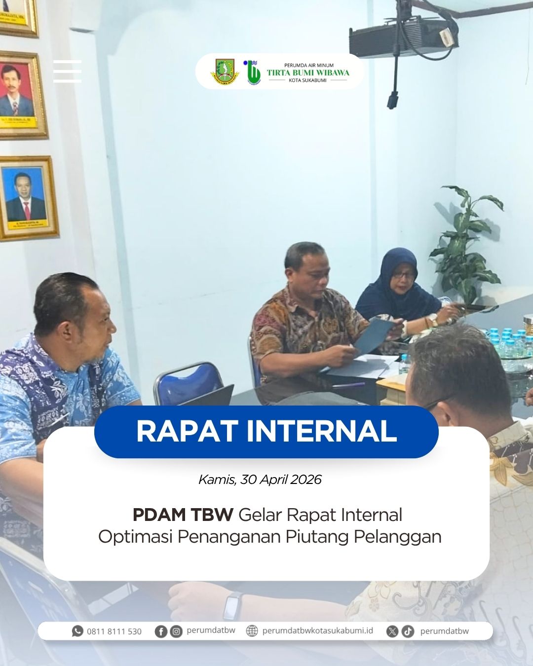 Optimasi Penanganan Piutang, Perumda AM TBW Perkuat Koordinasi Internal