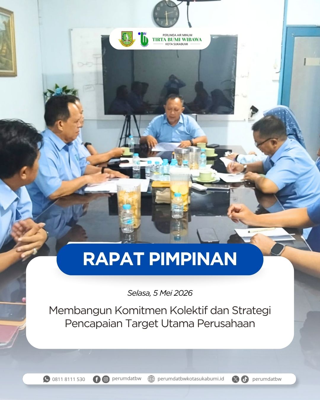 Optimalkan Kinerja dan Target Penerimaan, Perumda AM Tirta Bumi Wibawa Gelar Rapim