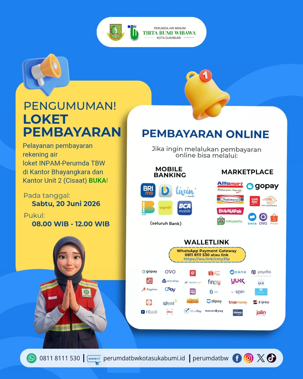 Loket Pembayaran Tetap Buka di Hari Sabtu!