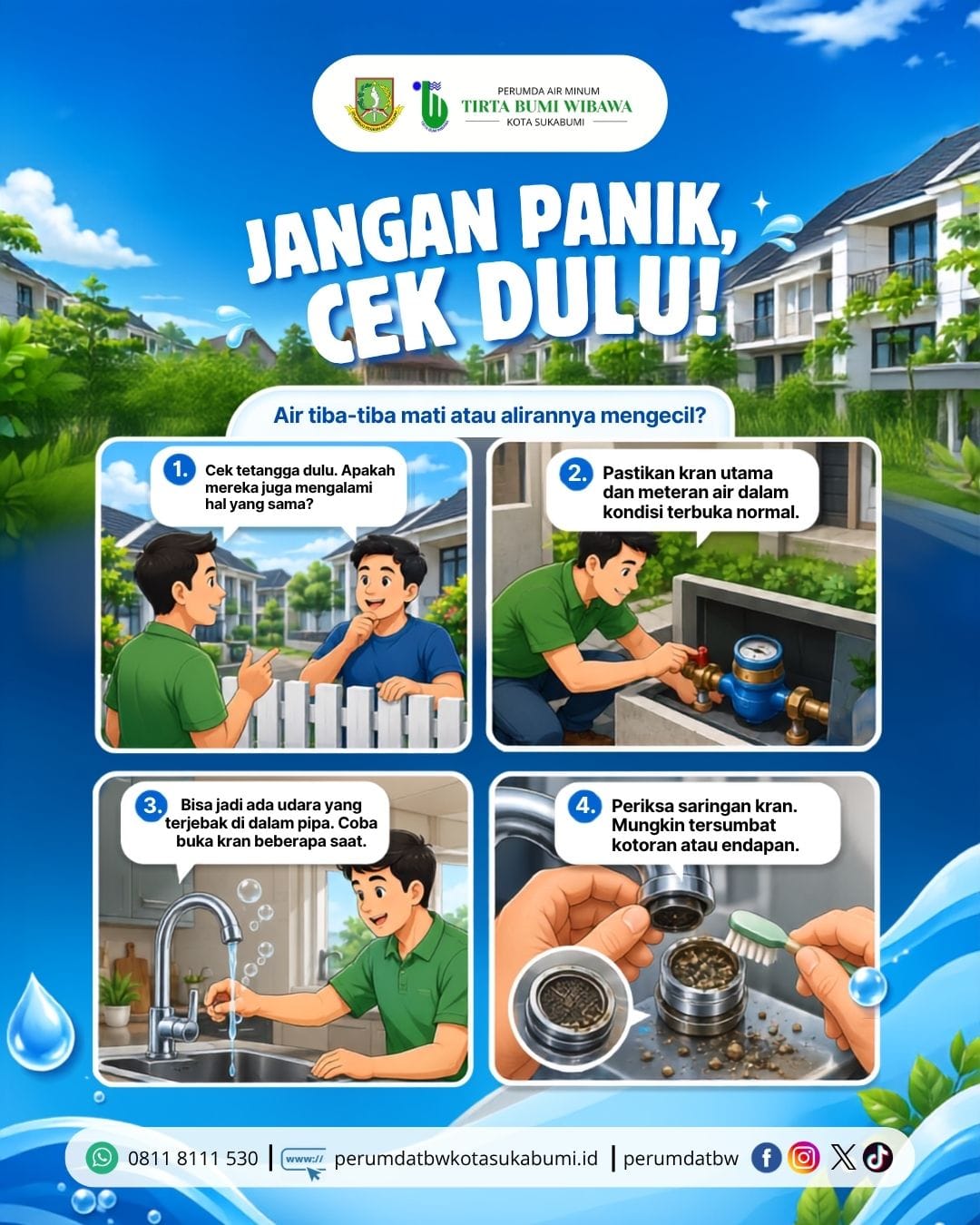 Air Tiba-Tiba Mati atau Aliran Mengecil? Jangan Panik, Lakukan Pengecekan Mandiri Ini!