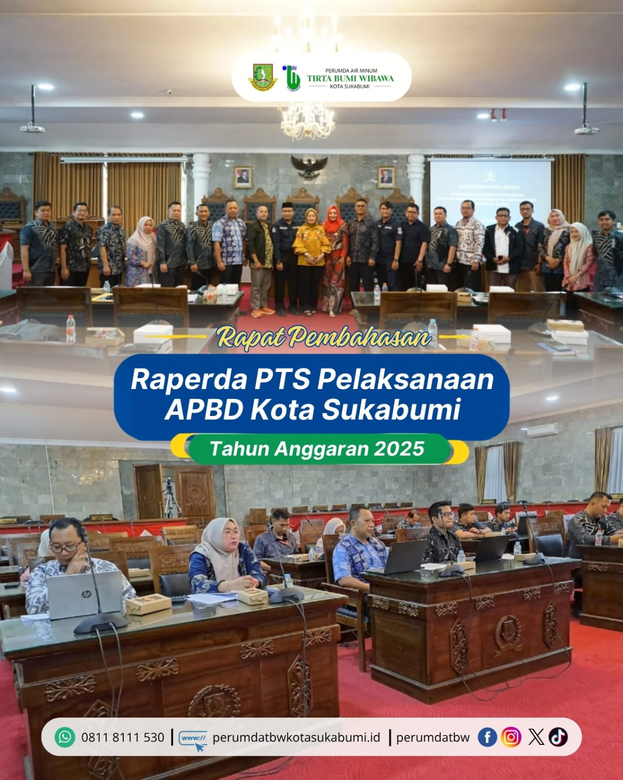 Perumda Tirta Bumi Wibawa Hadiri Rapat Pembahasan Raperda Pelaksanaan APBD Kota Sukabumi TA 2025