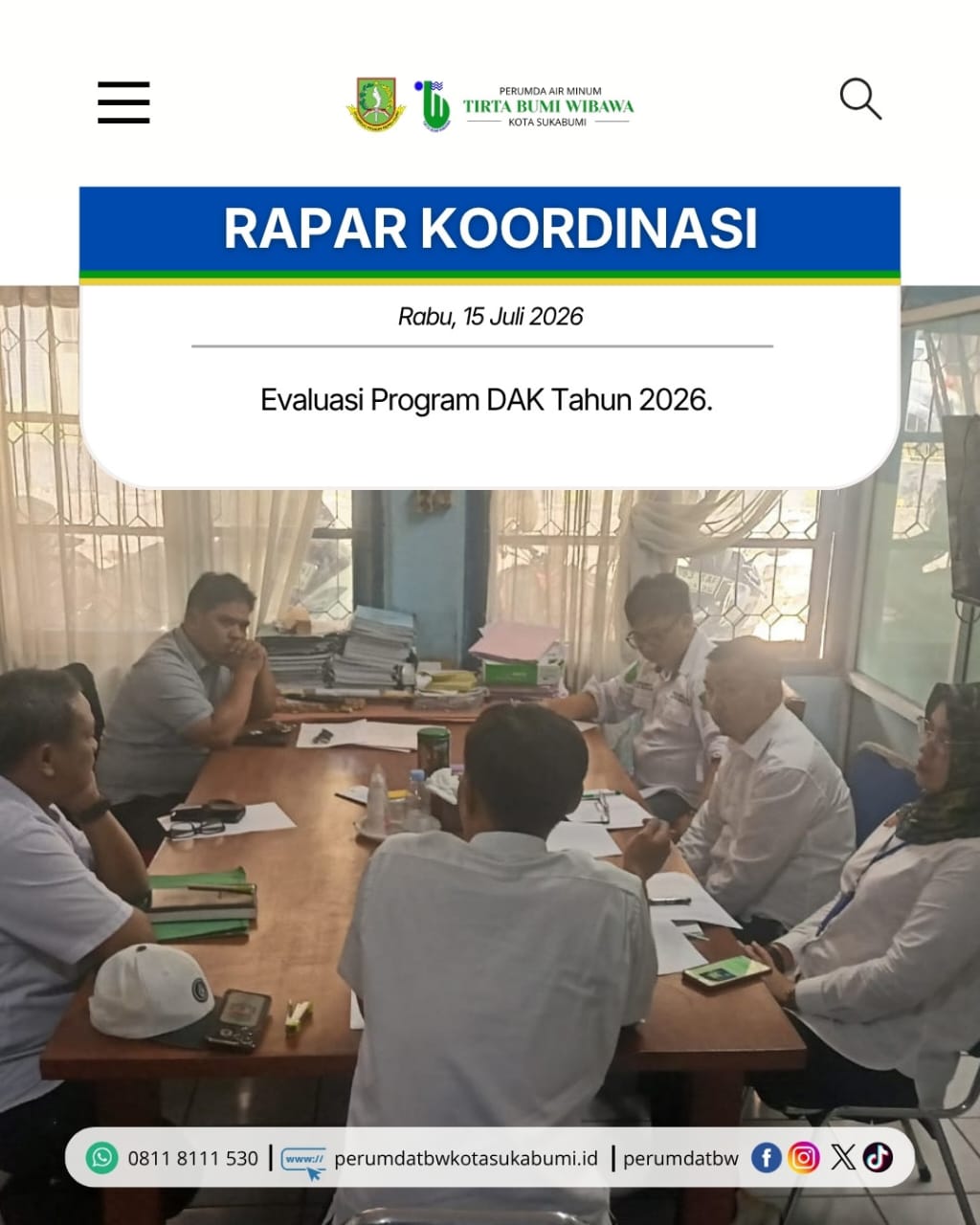 RAPAT KOORDINASI: EVALUASI PROGRAM DAK TAHUN 2026