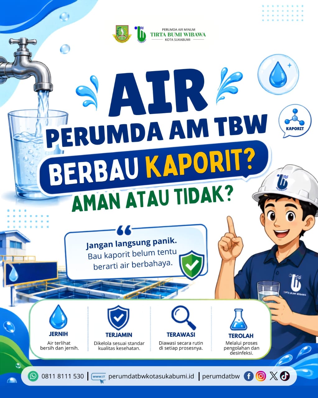 Mengapa Air Perumda AM TBW Berbau Kaporit? Aman atau Tidak? Yuk, Simak Penjelasannya!