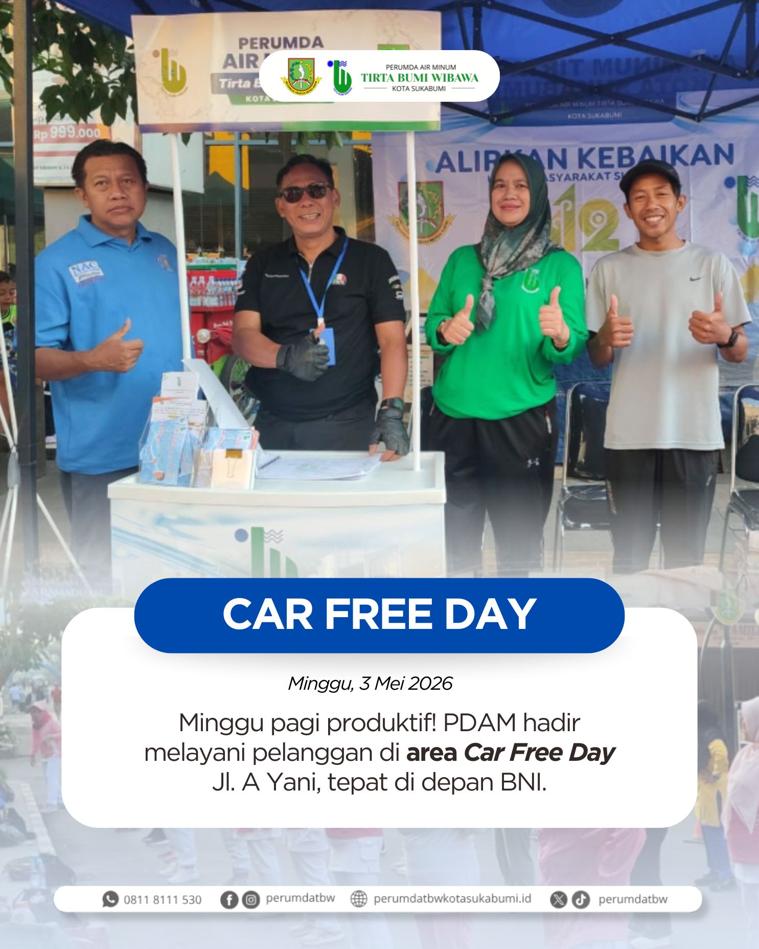 PDAM Hadirkan Stand Layanan di CFD Jl. A Yani untuk Dekatkan Pelayanan kepada Masyarakat