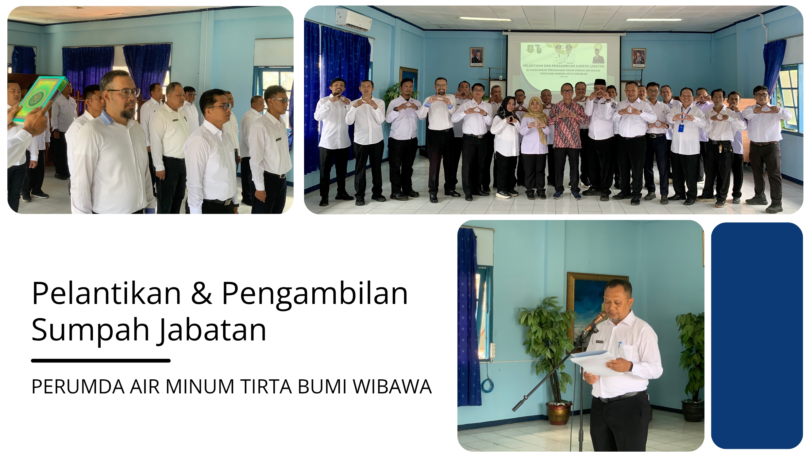 Perkuat Struktur Organisasi, Perumda AM Tirta Bumi Wibawa Kota Sukabumi Lantik 18 Pejabat Baru
